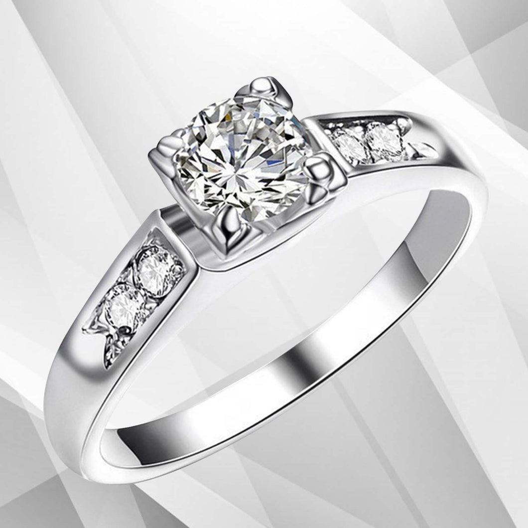 1.80Ct Princess-Cut Diamond Solitaire Girls Engagement Ring 18Ct White