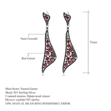Load image into Gallery viewer, Natural Garnet Irregular Triangle Drop Earrings 925
