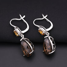 Load image into Gallery viewer, 10.44Ct Natural Smoky Quartz Yellow Citrine Earrings 925
