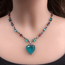 Load image into Gallery viewer, Colorful Heart-shaped Pendant Necklace Cubic Zirconia

