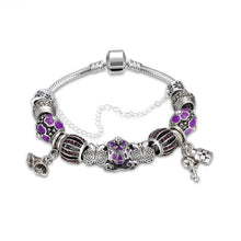 Load image into Gallery viewer, Purple Swarovski Elements Pandora Inspired Princess Chariot Charm

