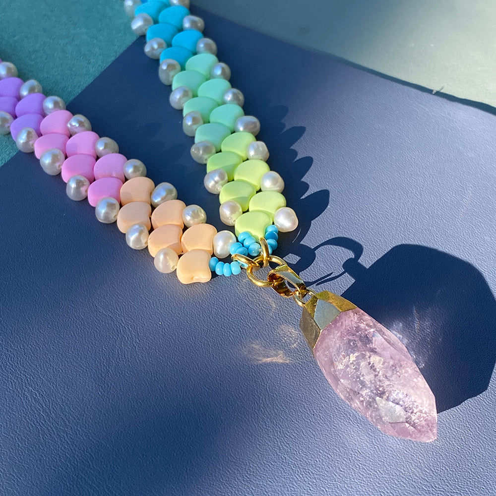 Pastel Rainbow Amethyst Necklace