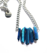 Load image into Gallery viewer, Rocked Up Mini Crystal Quartz Necklace - Sapphire
