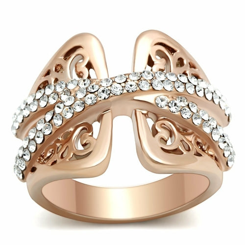GL156 IP Rose Gold(Ion Plating) Brass Ring