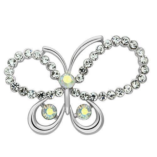 LO2864 Imitation Rhodium White Metal Brooches