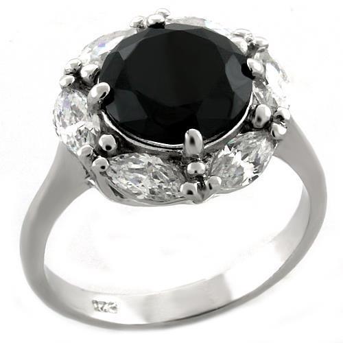 LOAS1044 Rhodium 925 Sterling Silver Ring with AAA