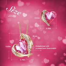 Load image into Gallery viewer, Swarovski Crystals Pink Heart Necklace Earrings Set
