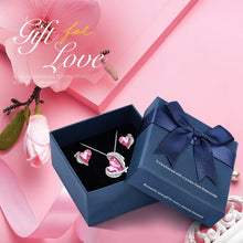 Load image into Gallery viewer, Swarovski Crystals Pink Heart Necklace Earrings Set
